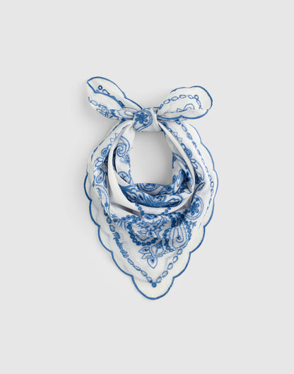 BANDANA EYELET RETRO BLUE