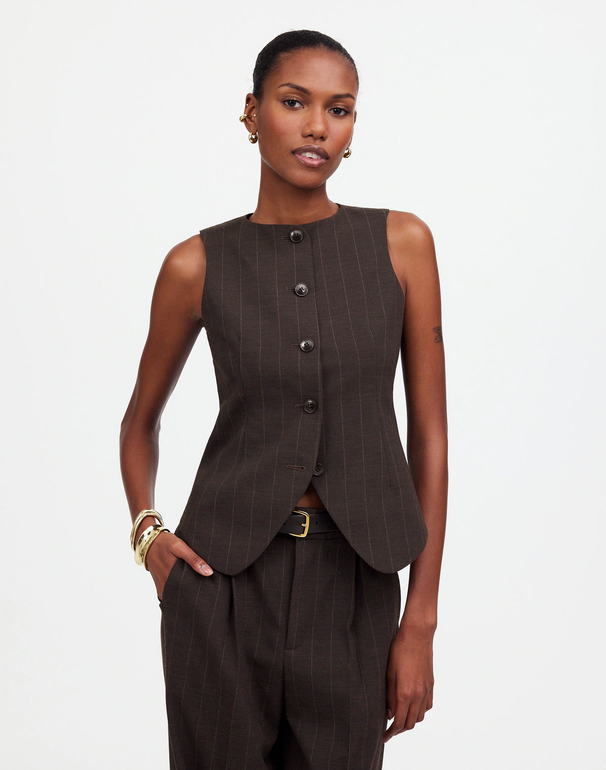 CHOCOLATE WIDE PINSTRIPE