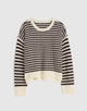 IVORY AND BROWN STRIPE