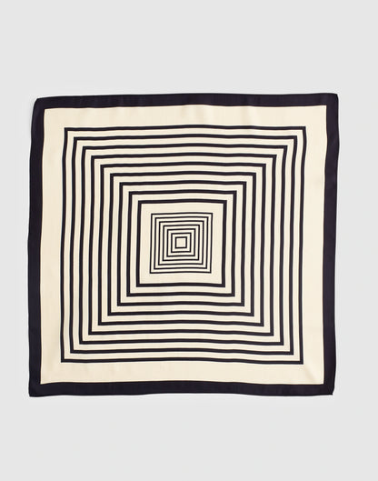 GEOMETRIC SQ SCARF VANILLA