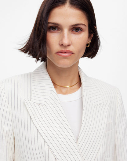 IVORY BLACK PINSTRIPE