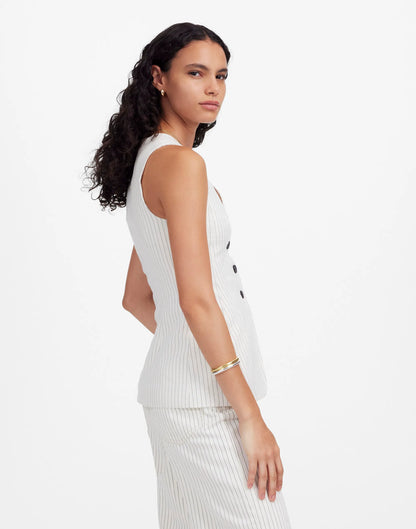 IVORY BLACK PINSTRIPE