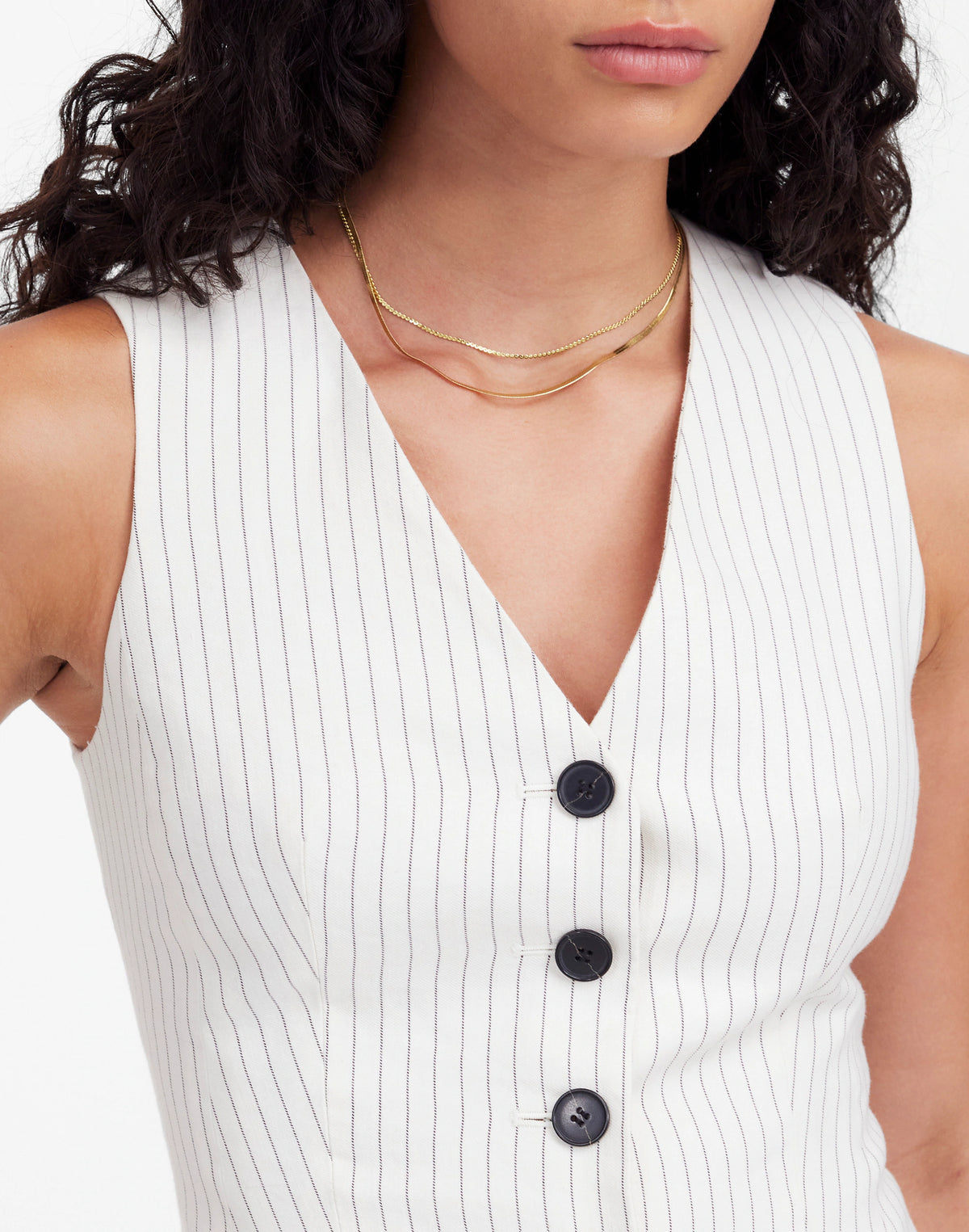 IVORY BLACK PINSTRIPE