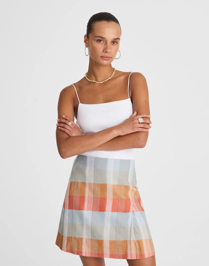 BLUE ORANGE PLAID