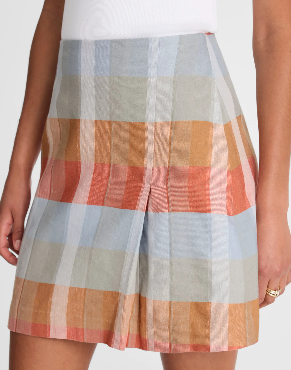 BLUE ORANGE PLAID