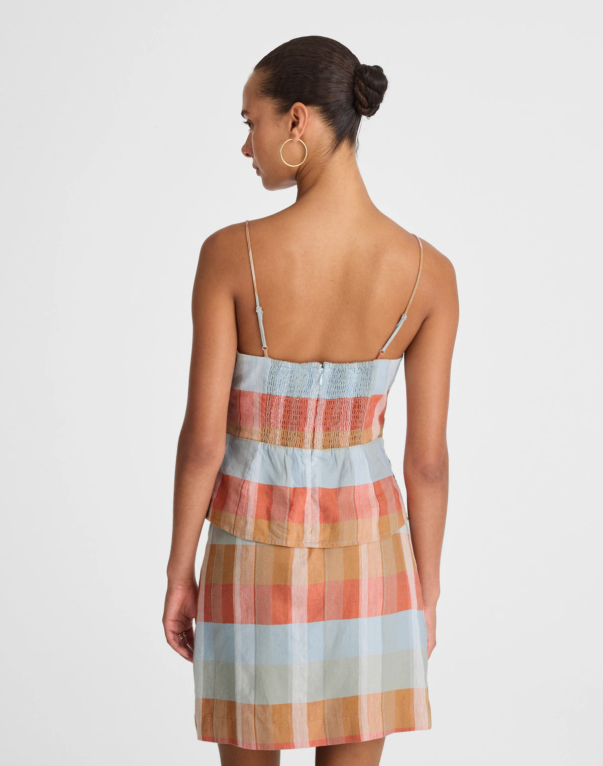BLUE ORANGE PLAID