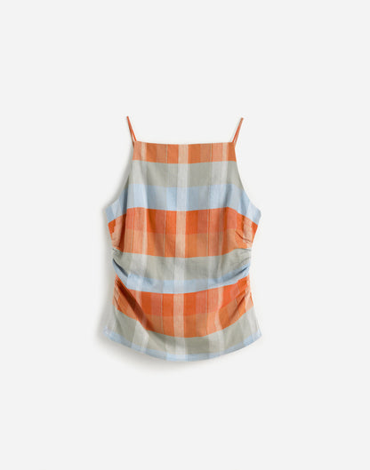 BLUE ORANGE PLAID