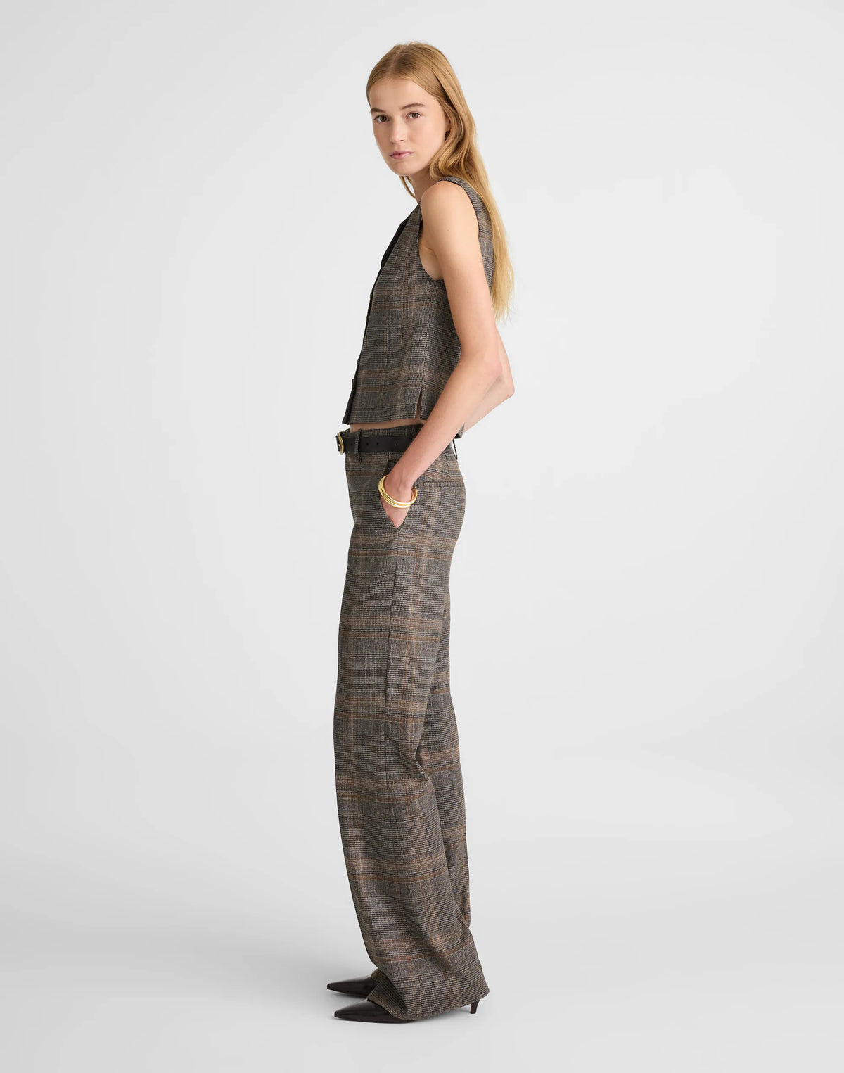 BROWN GRAY PLAID