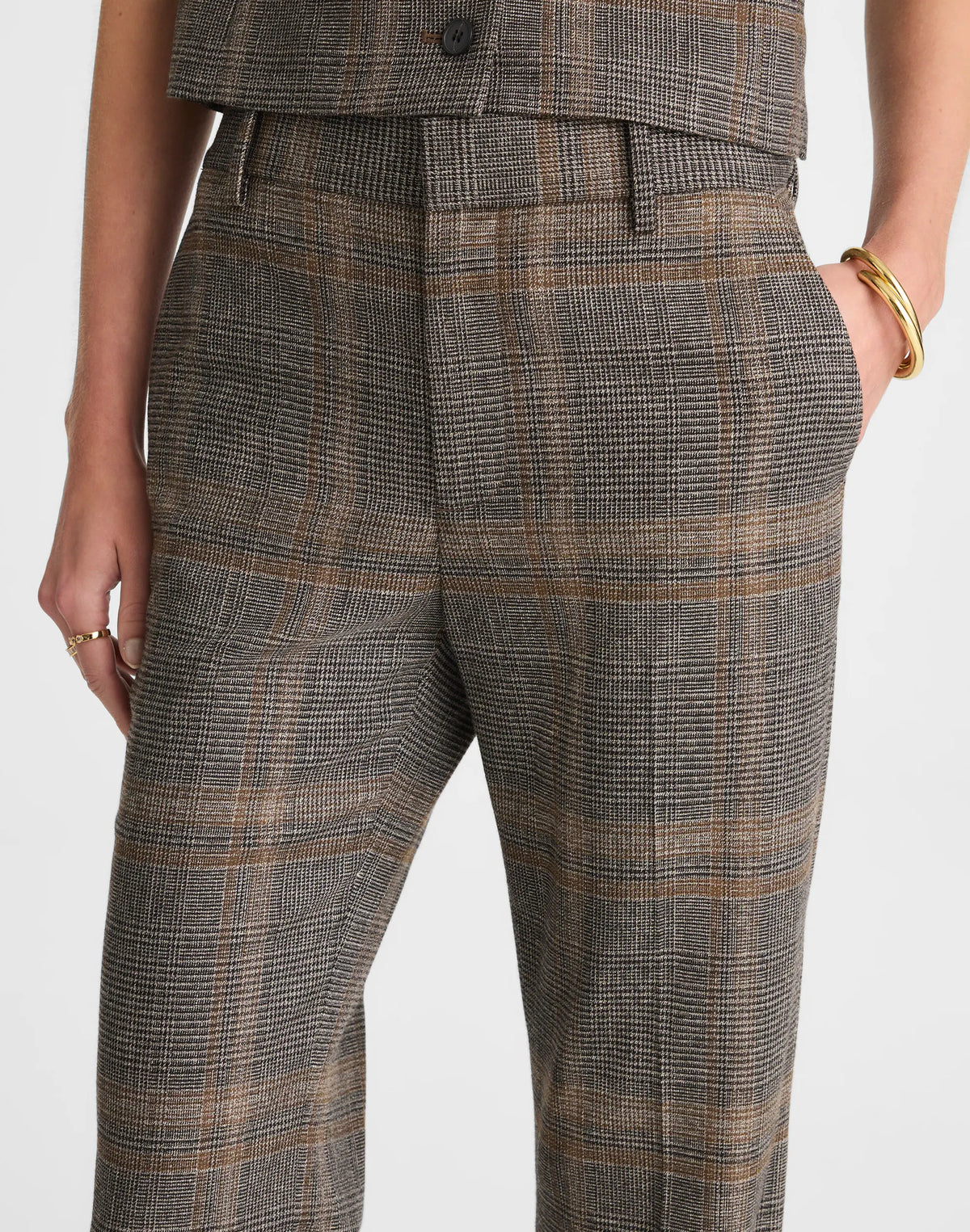 BROWN GRAY PLAID