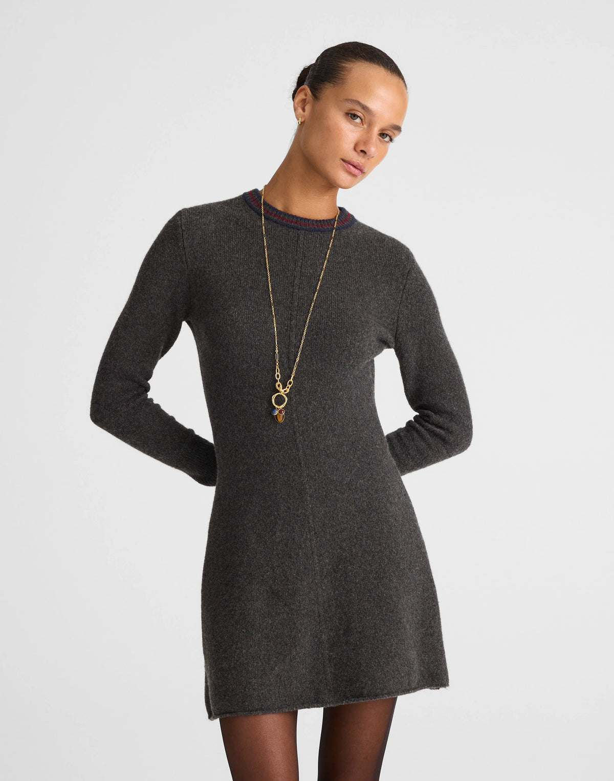 CHARCOAL PLACED STRIPE