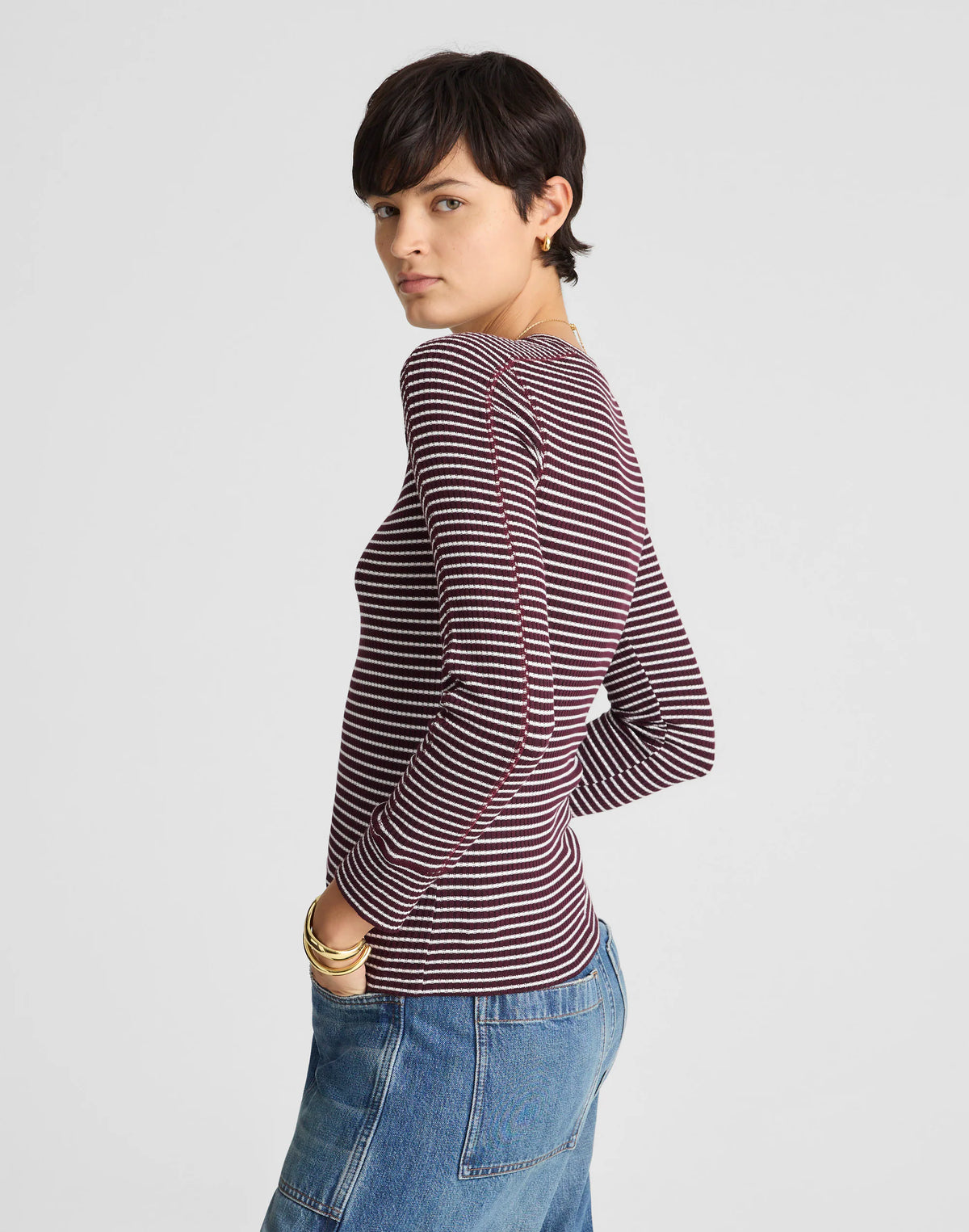TWEETY STRIPE DARK POM AND W