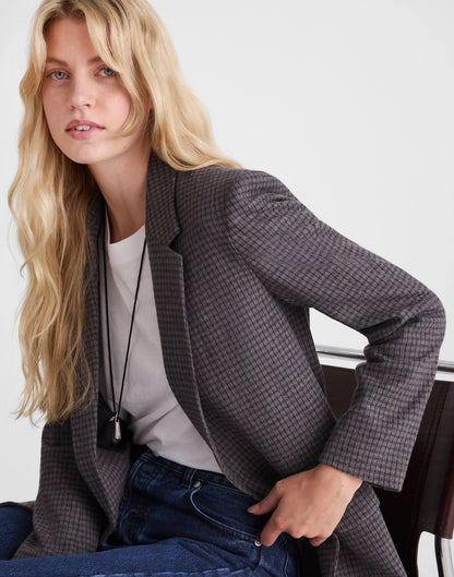 BLUE BROWN PLAID