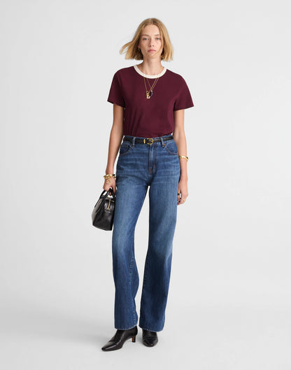 RINGER TEE DARK POMEGRANATE