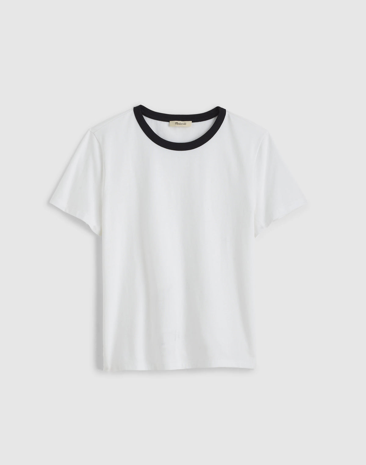 RINGER TEE WHITE AND BLACK