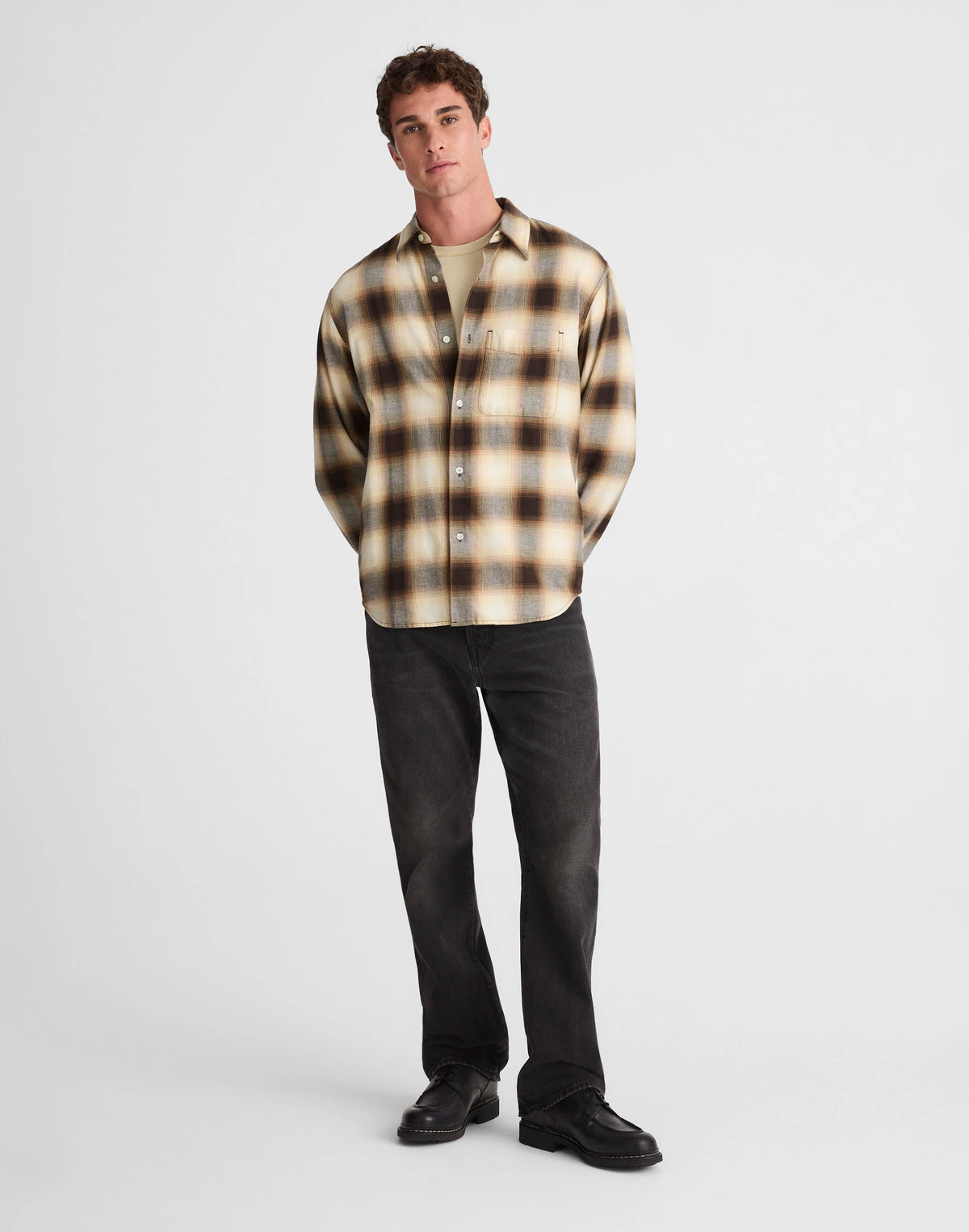 RICH CAMEL FADE PLAID