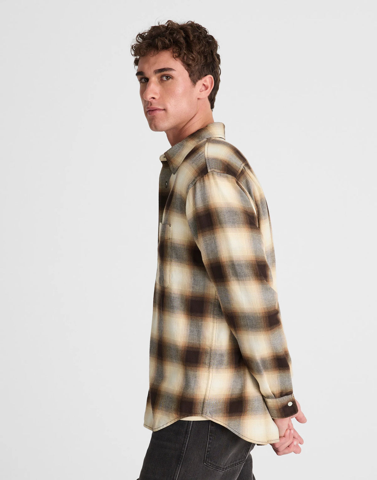 RICH CAMEL FADE PLAID