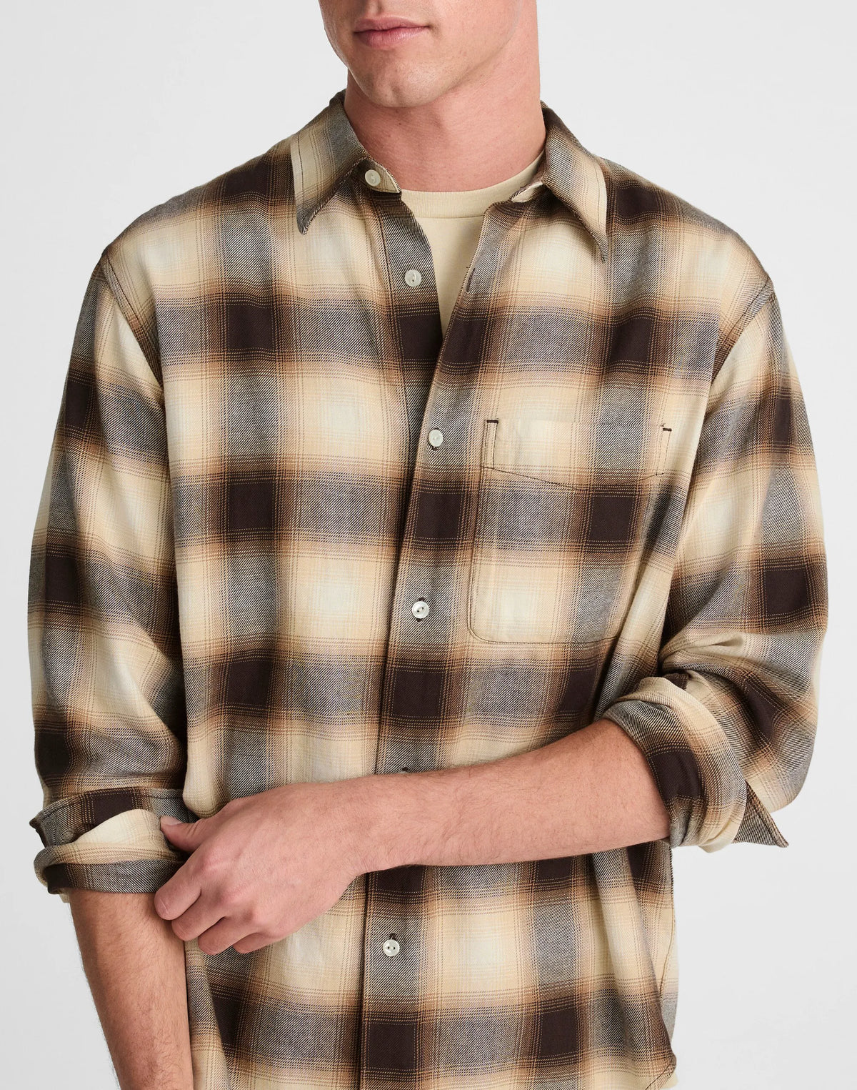 RICH CAMEL FADE PLAID
