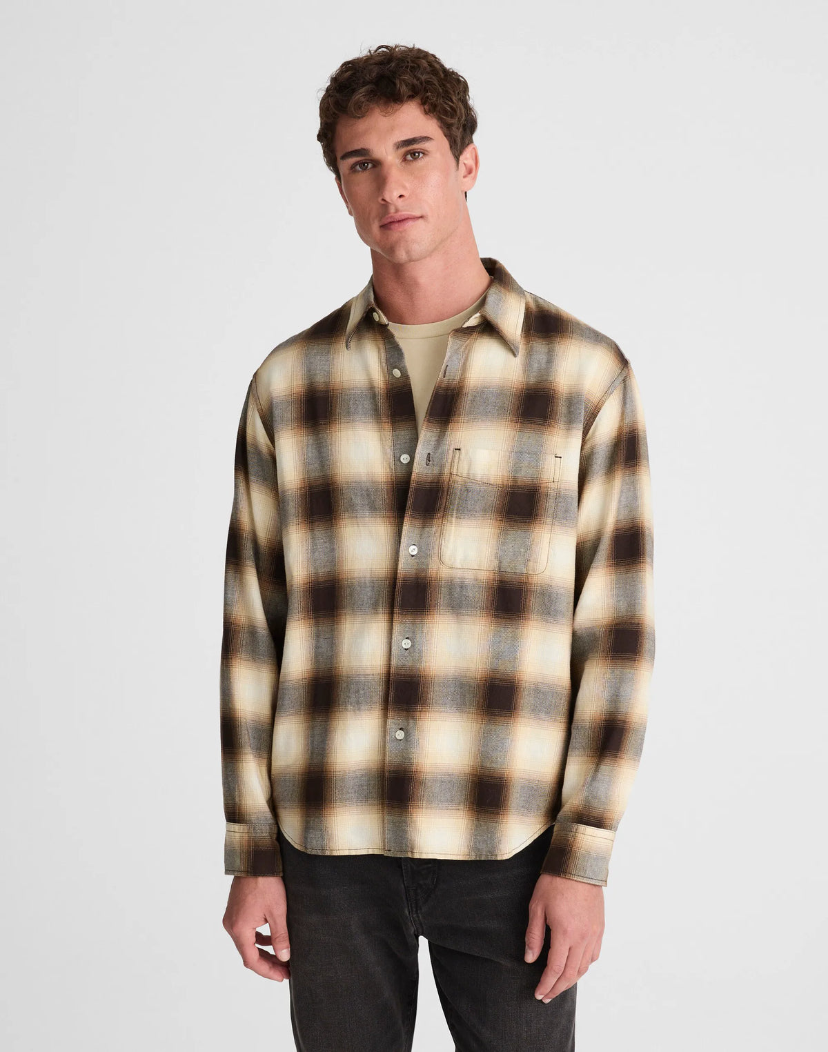 RICH CAMEL FADE PLAID