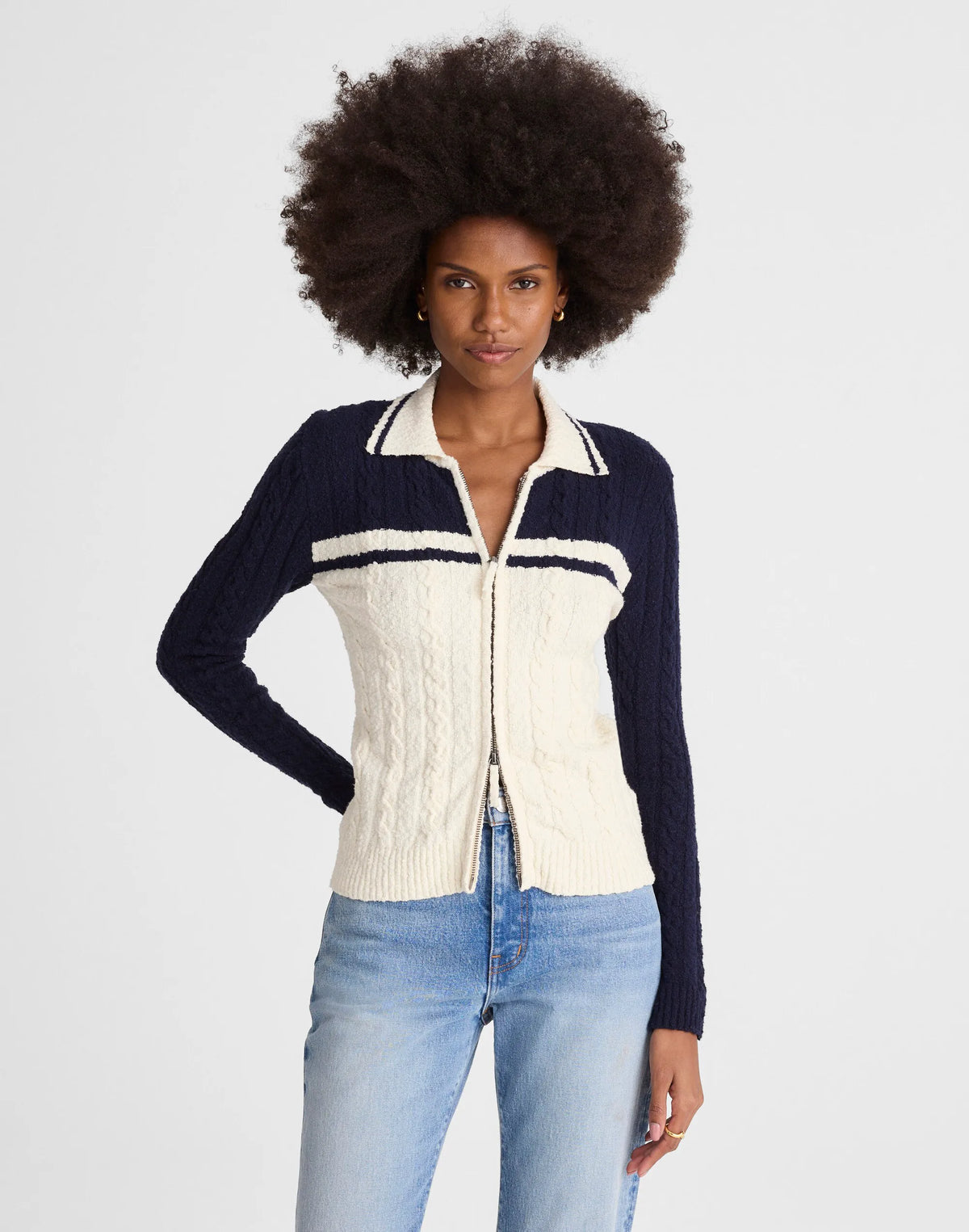 NAVY AND IVORY COLOR BLOCK