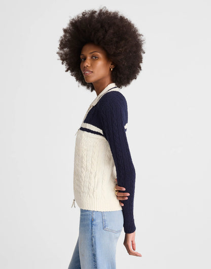 NAVY AND IVORY COLOR BLOCK