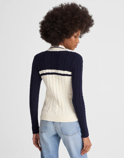 NAVY AND IVORY COLOR BLOCK