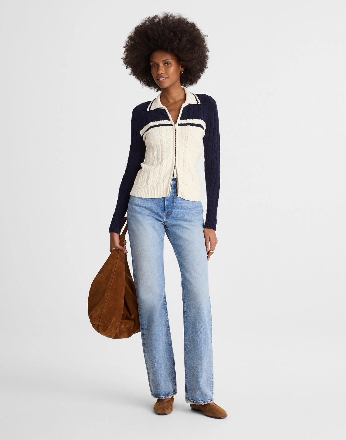 NAVY AND IVORY COLOR BLOCK