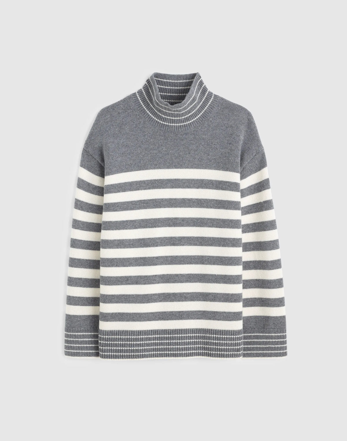 HTHR GREY AND IVORY STRIPE