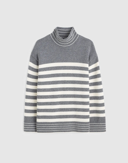HTHR GREY AND IVORY STRIPE