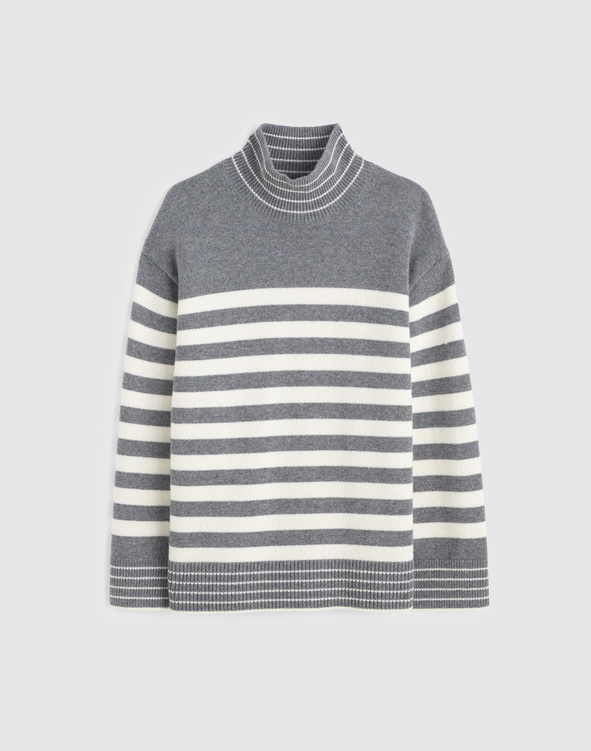 HTHR GREY AND IVORY STRIPE