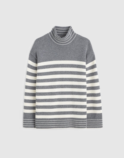 HTHR GREY AND IVORY STRIPE