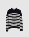 NAVY AND WHITE PLACED STRIPE