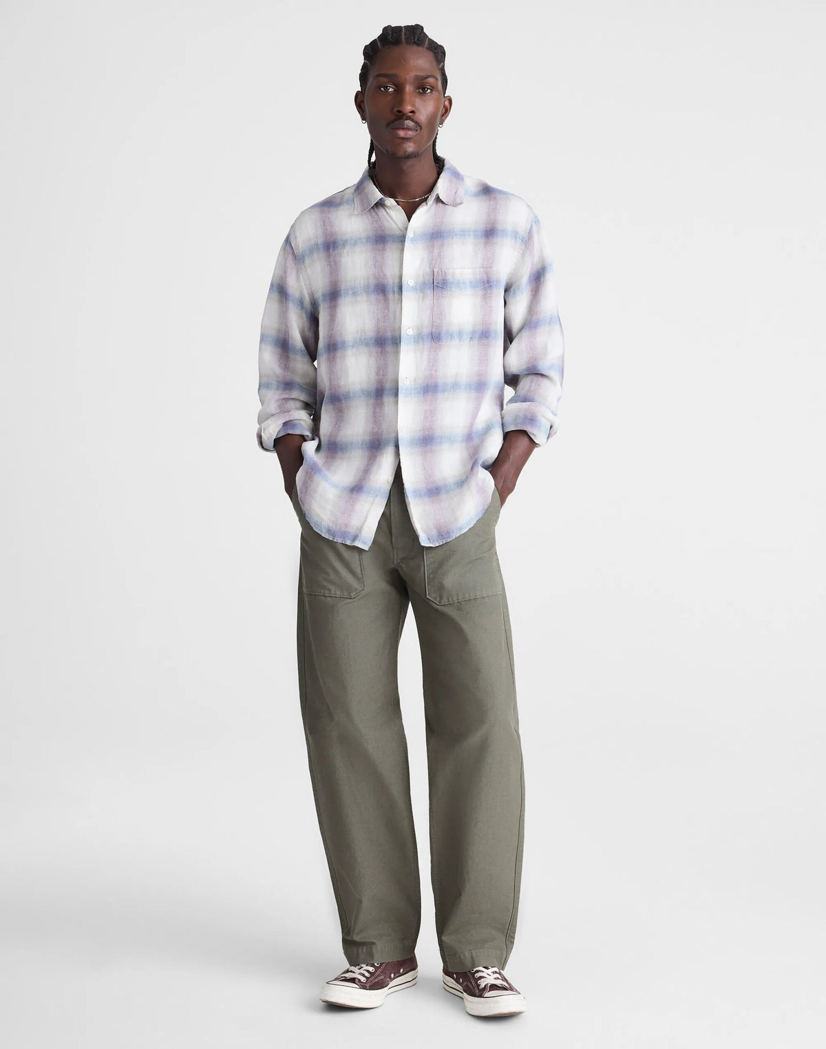 PURPLE CROSS PLAID