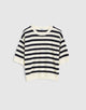 IVORY AND NAVY STRIPE