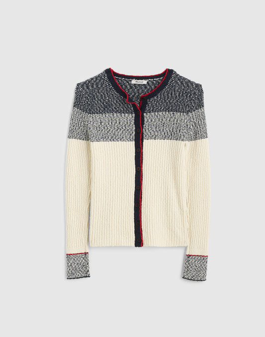 IVORY AND NAVY MULTI STRIPE
