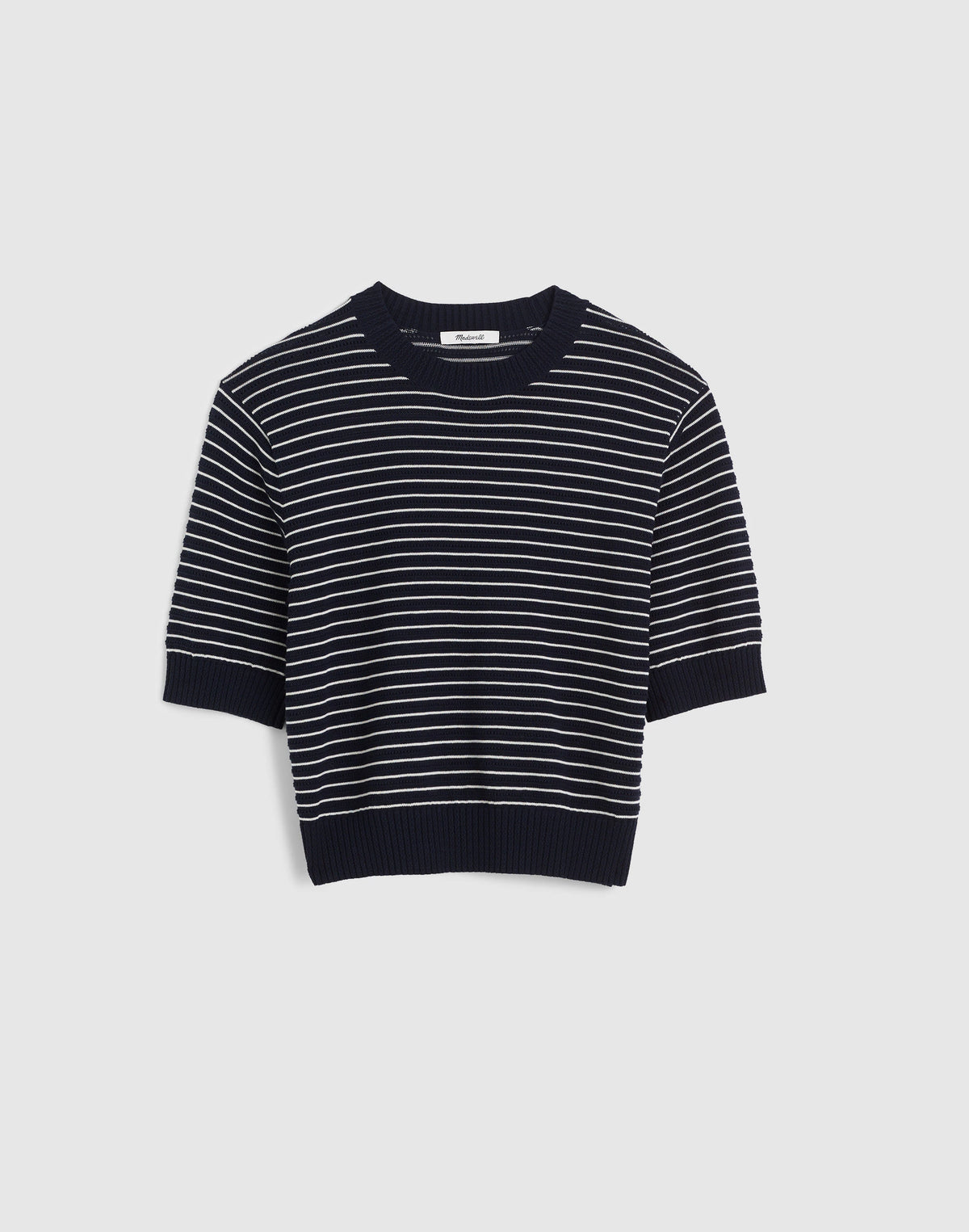 NAVY AND IVORY MINI STRIPE