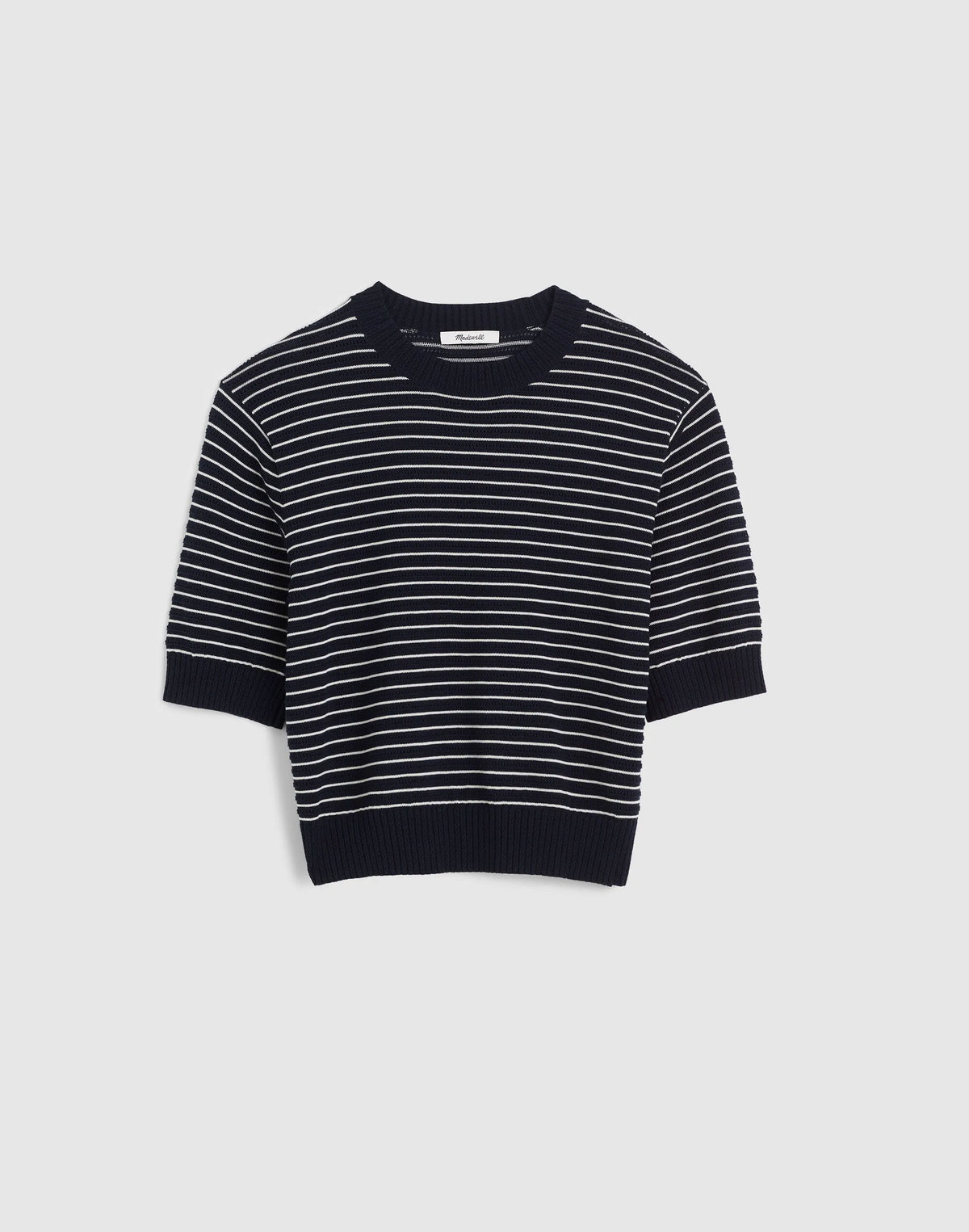 NAVY AND IVORY MINI STRIPE