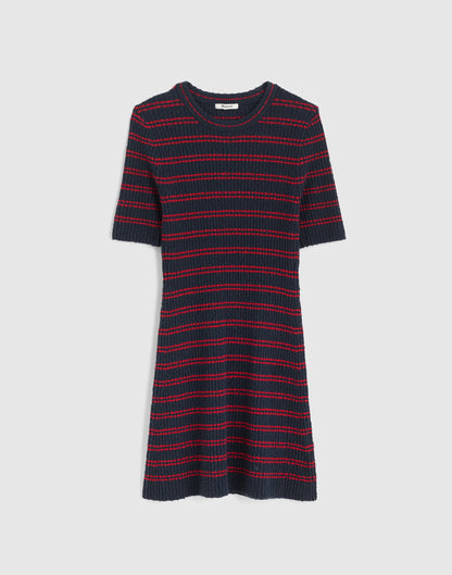NAVY AND RED MINI STRIPE