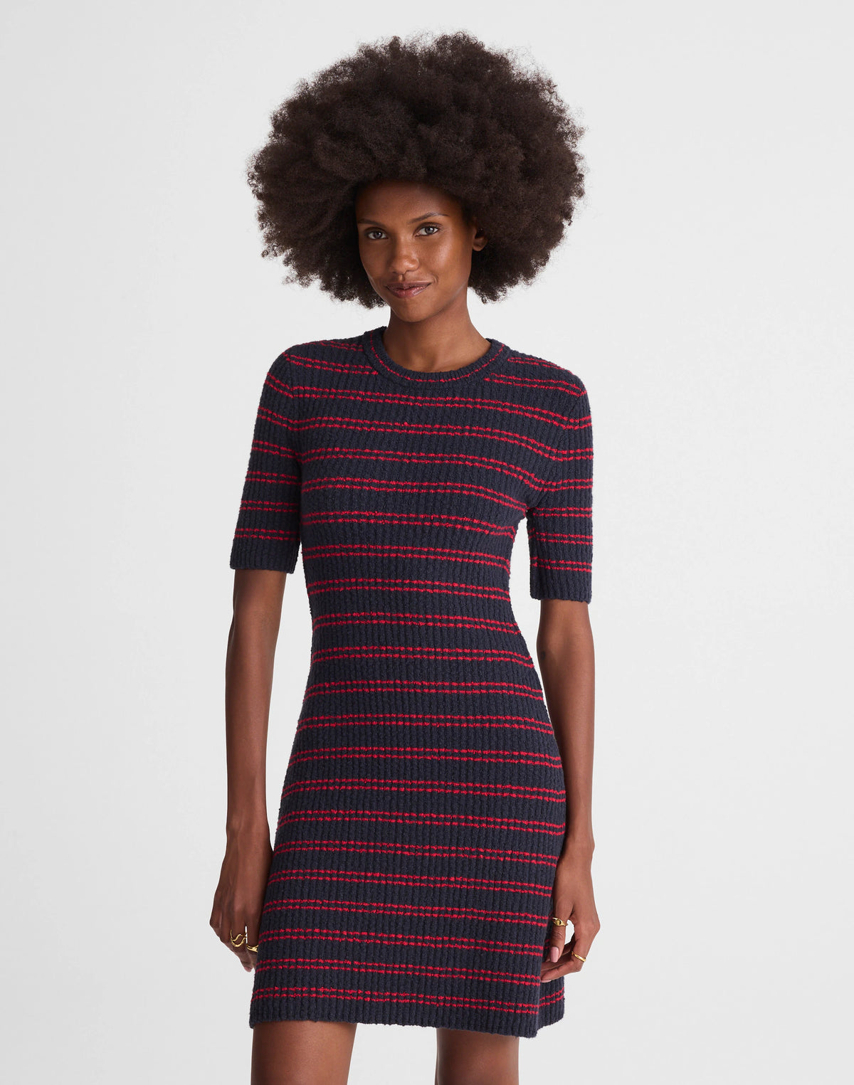 NAVY AND RED MINI STRIPE