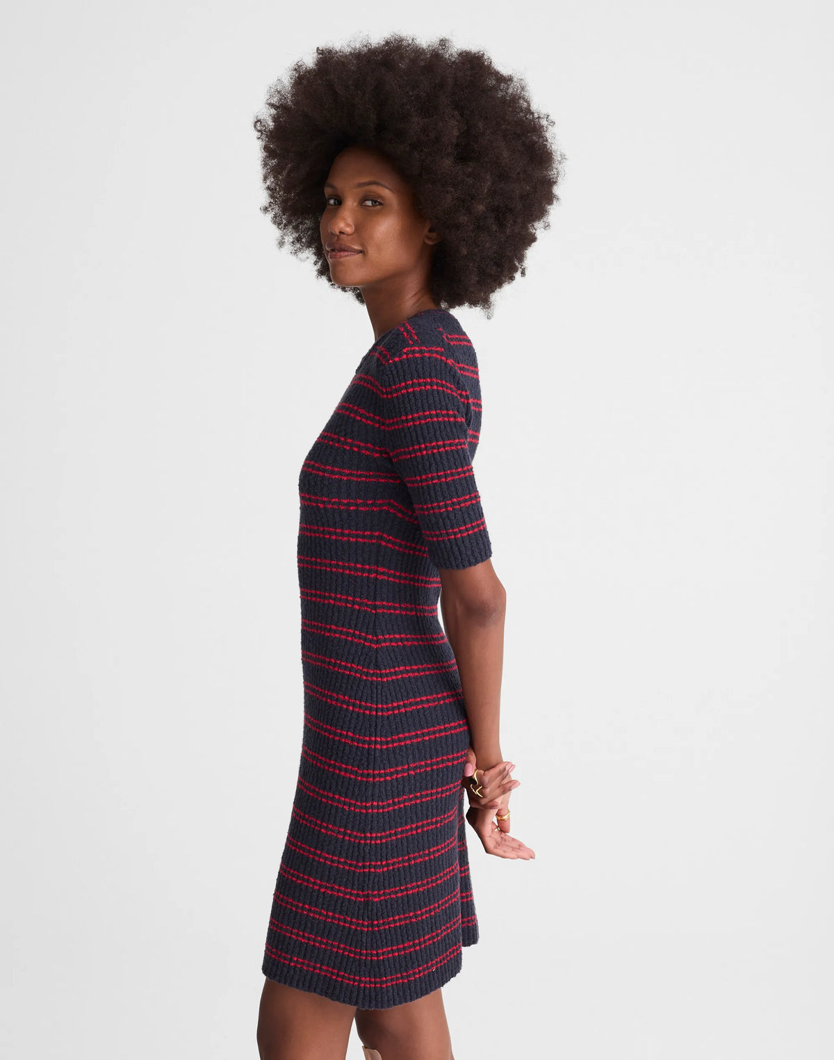 NAVY AND RED MINI STRIPE