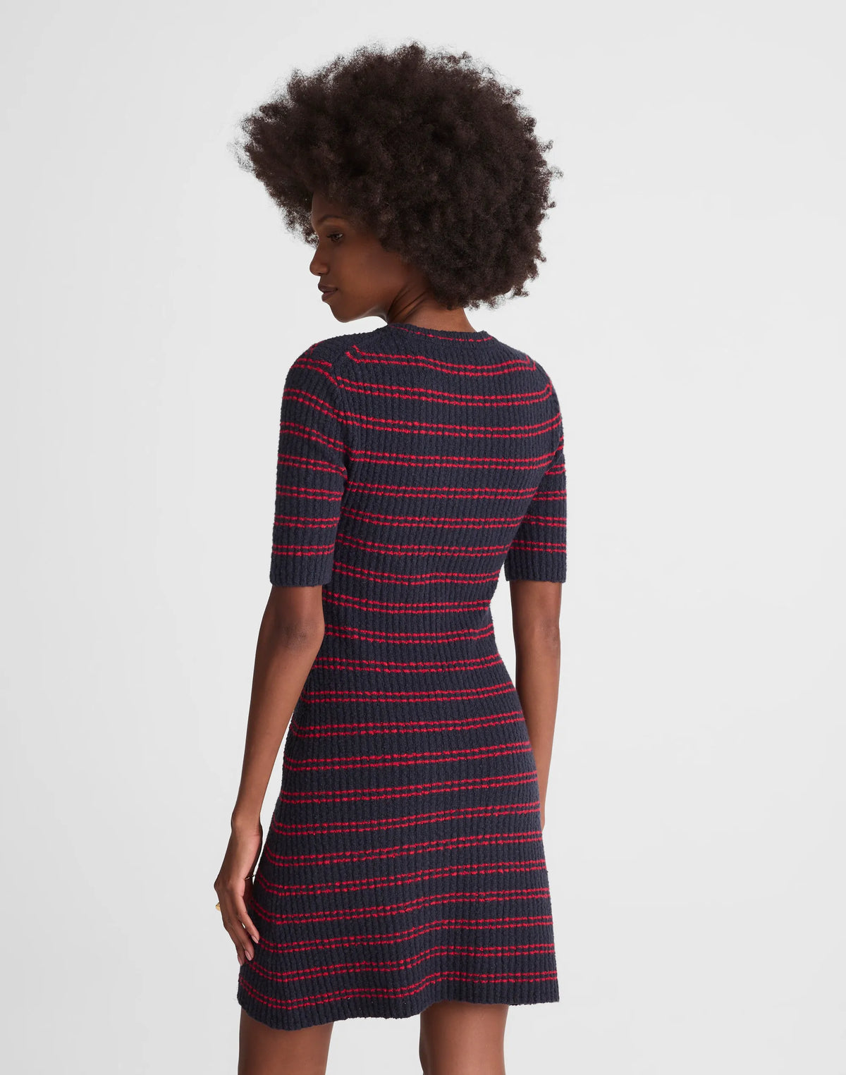 NAVY AND RED MINI STRIPE