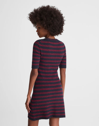 NAVY AND RED MINI STRIPE