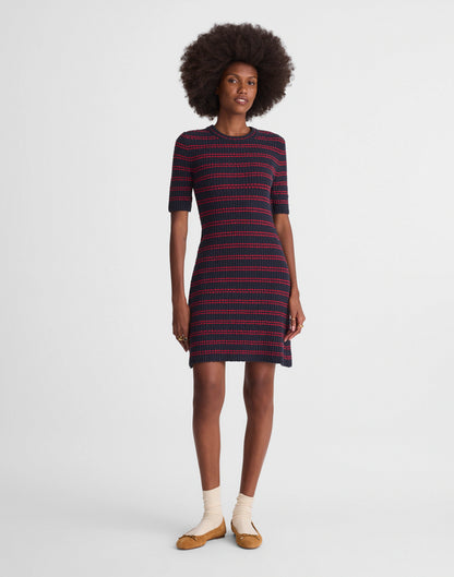 NAVY AND RED MINI STRIPE