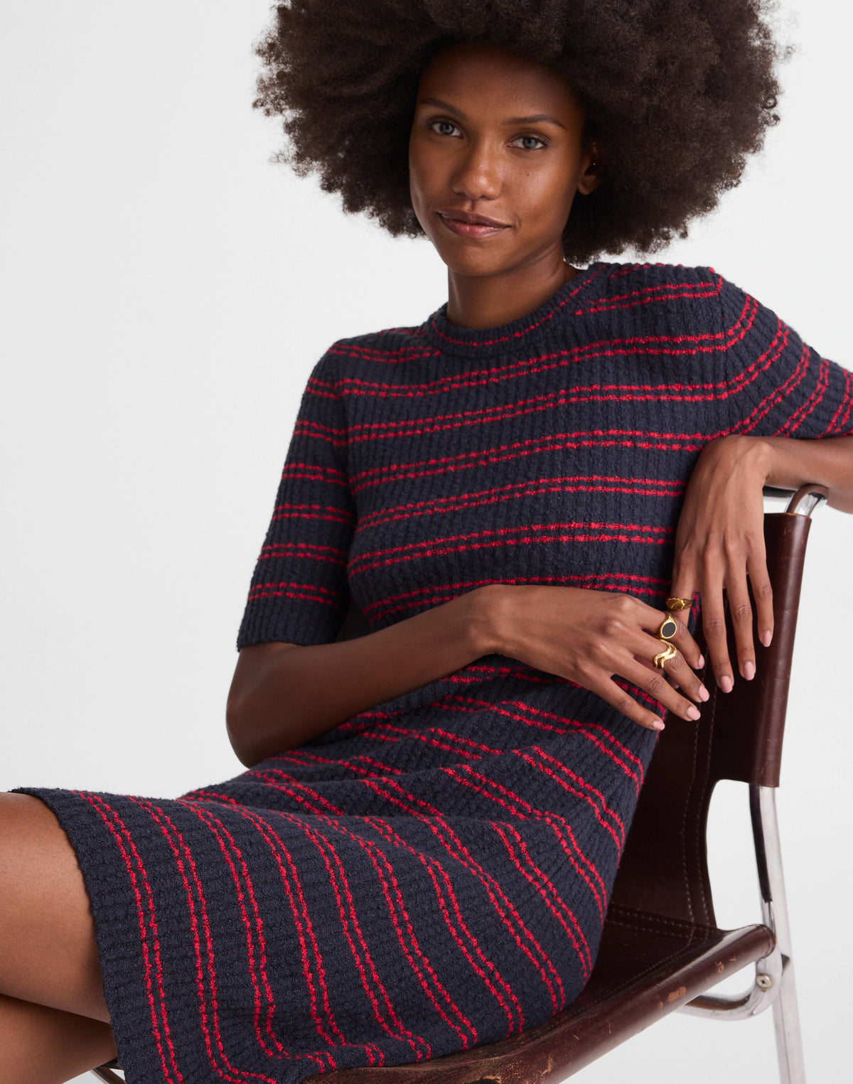NAVY AND RED MINI STRIPE