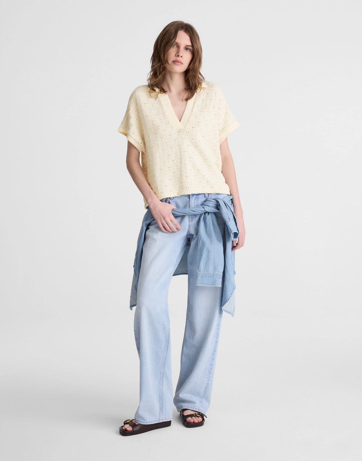 LATTICE STRIPE IVORY AND