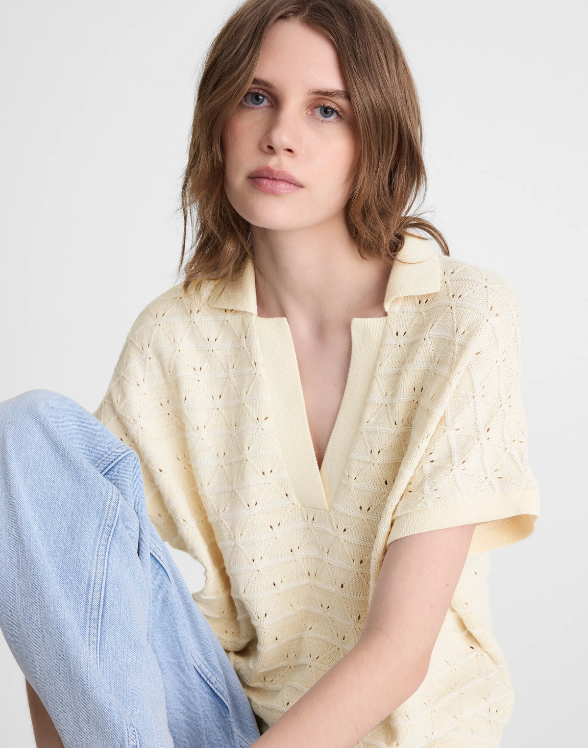 LATTICE STRIPE IVORY AND