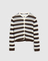 IVORY AND BROWN MULTI STRIPE