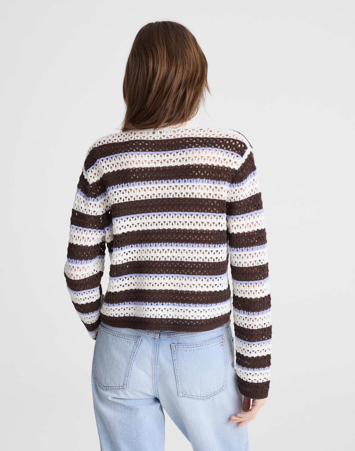 IVORY AND BROWN MULTI STRIPE