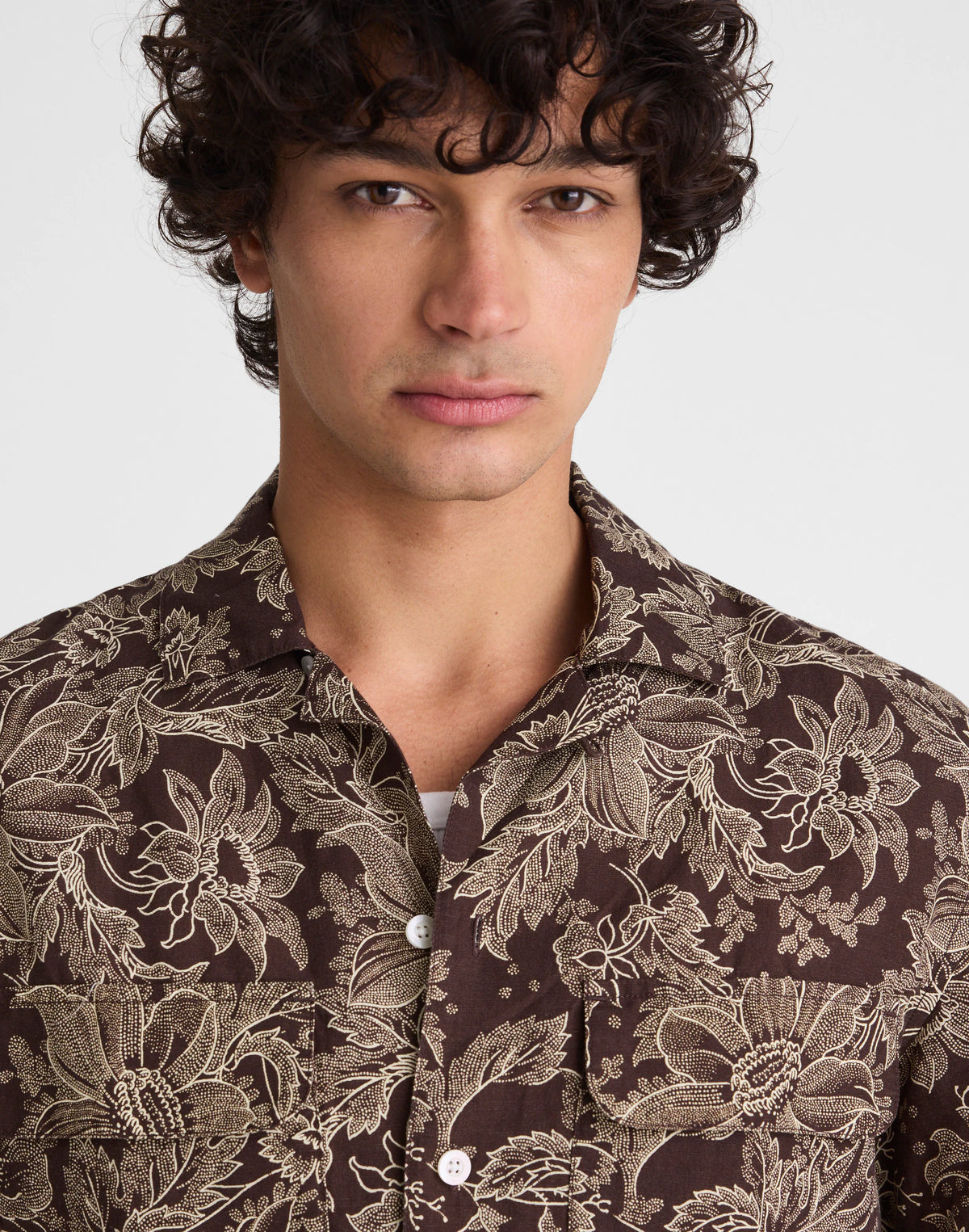 FLORAL STIPPLED TOILE PRINT