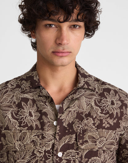 FLORAL STIPPLED TOILE PRINT