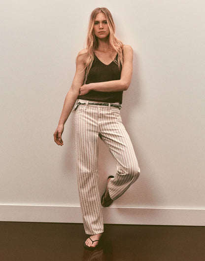 KHAKI SAND STRIPE